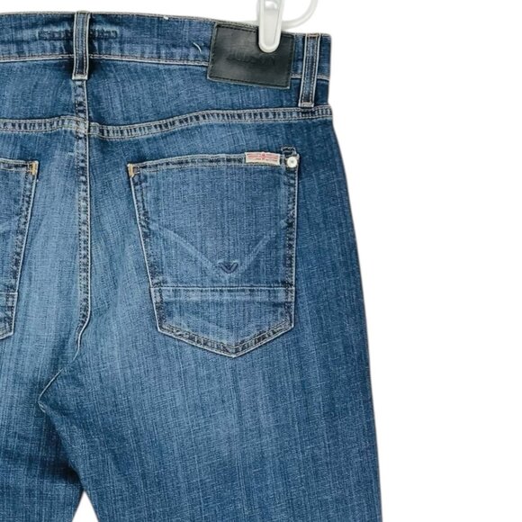 Hudson Men Distressed Stretch Blue Denim Jeans 33x30.5 Wilde Relax Straight Leg - Picture 6 of 13